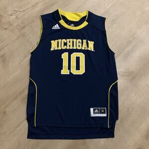 Adidas University of Michigan Wolverines Basketball Jersey #10 Youth Boys Medium